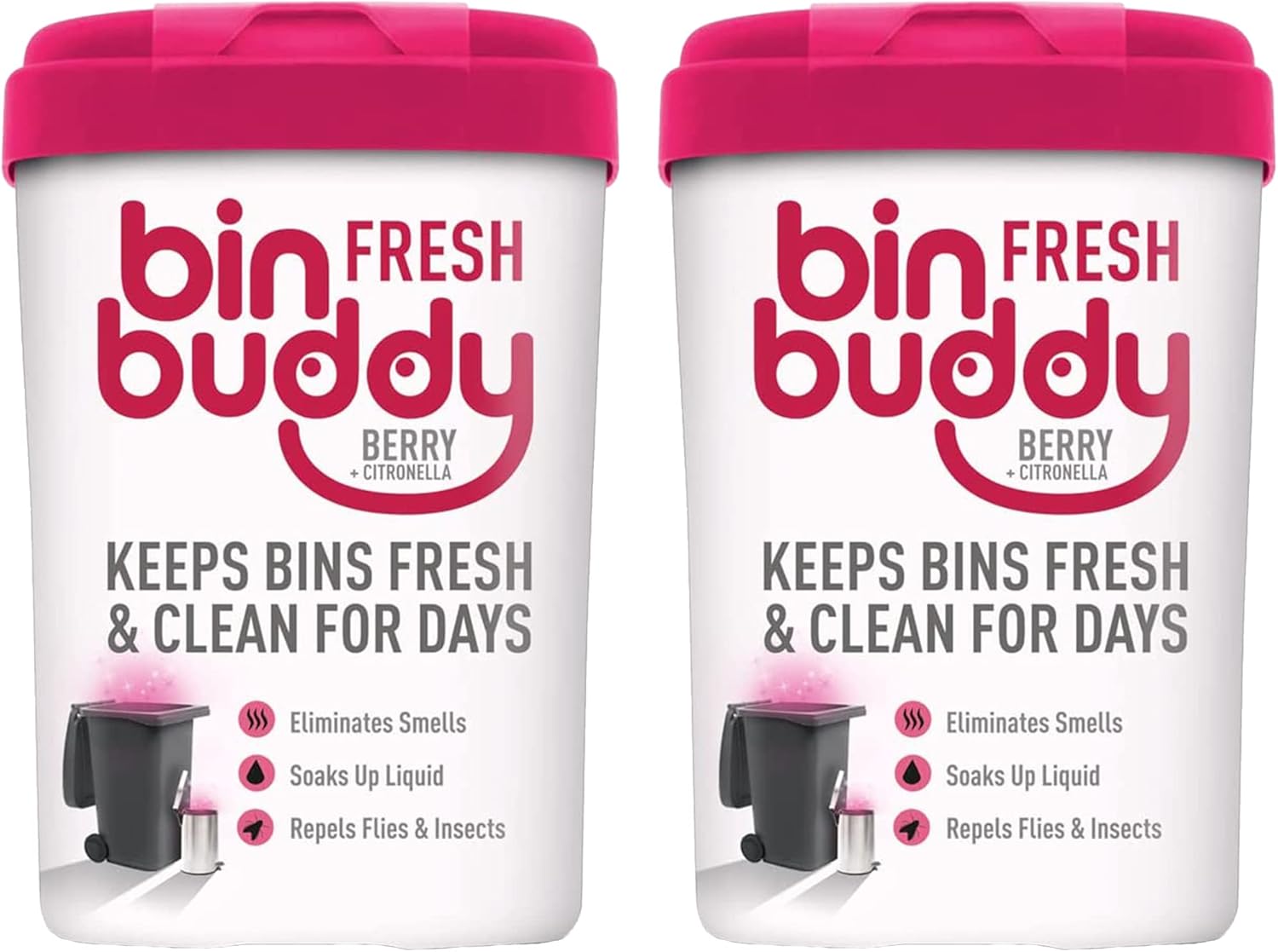 Bin Buddy Fresh Berry Blast 450g, Pack of 2 Bin Freshener Deodoriser