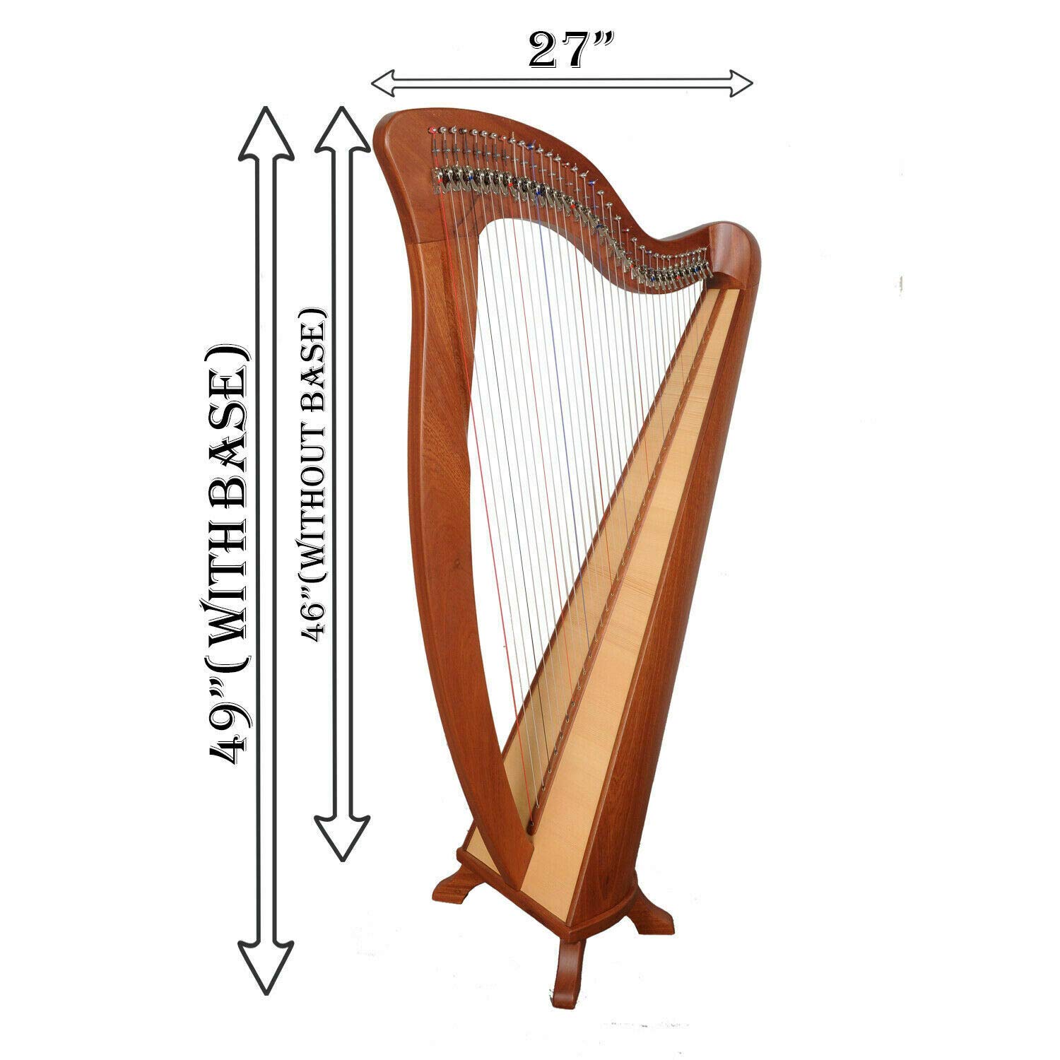 P/A 34 String McHugh harp By Muzikkon, Irish Lever harp, Celtic