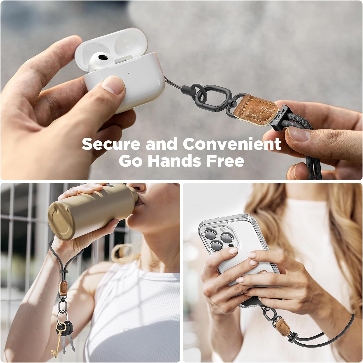 SURPHY Phone Wrist Strap, Keychain Wristlet, Phone Strap Charm with Tether Tab, Cellphone Lanyard Wrist, Key Chain for Women - Image 5