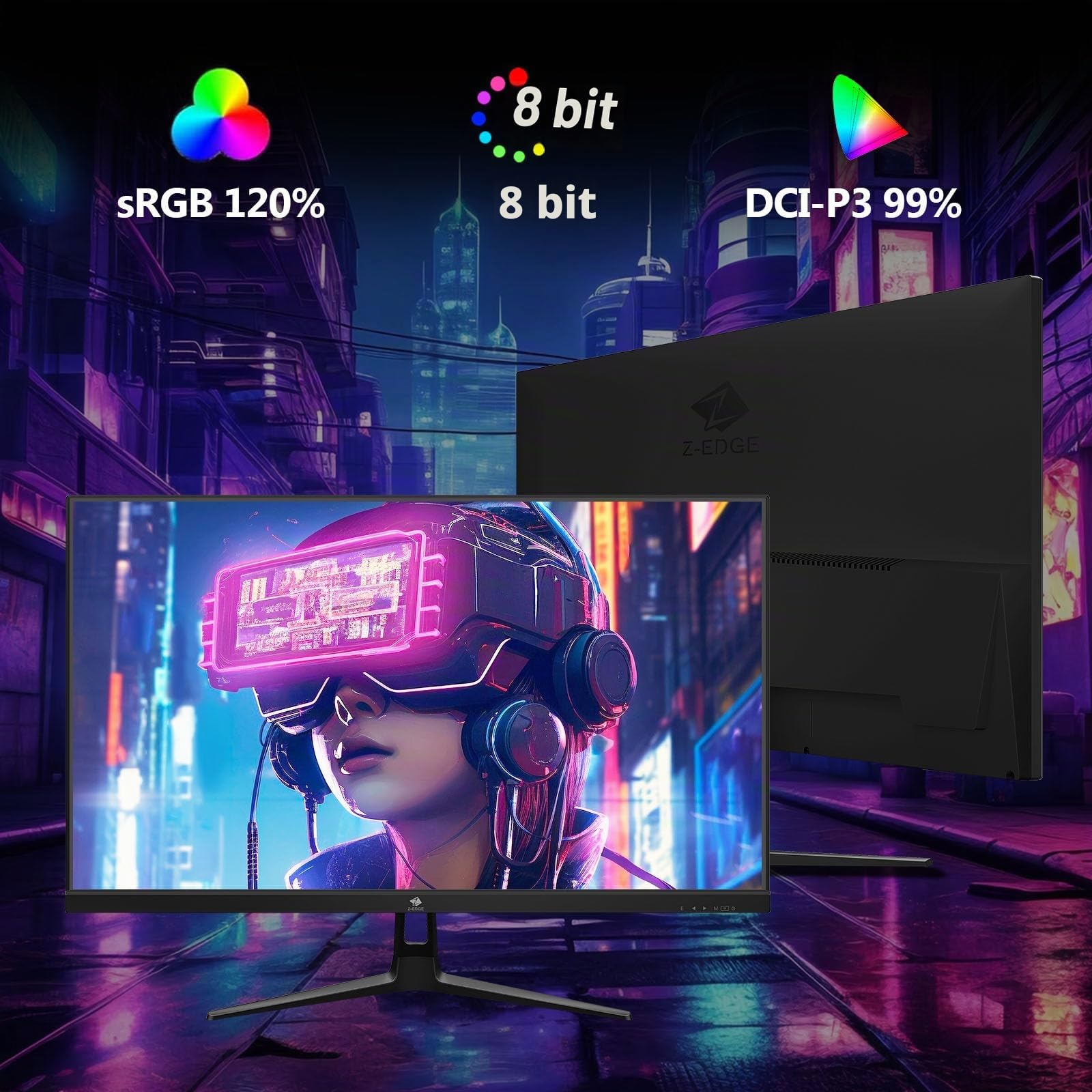 Z-Edge Monitor Gaming 27'' 240 Hz, IPS, 1ms, Schermo PC Gaming FHD 1080P Con HDMI Cavo, FreeSync, 400cd/m², 2*HDMI2.0 & 2*DP1.4, Inclinazione Regolabile, Cornice Ultra Sottile, Montabile VESA 100*100