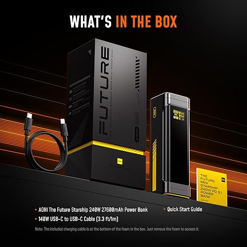 Miniatura 9 de AOHI Banco de energía para portátil de 240 W, 27600 mAh, cargador rápido portátil (99.3 Wh), compatible con la aerolínea, paquete de batería grande