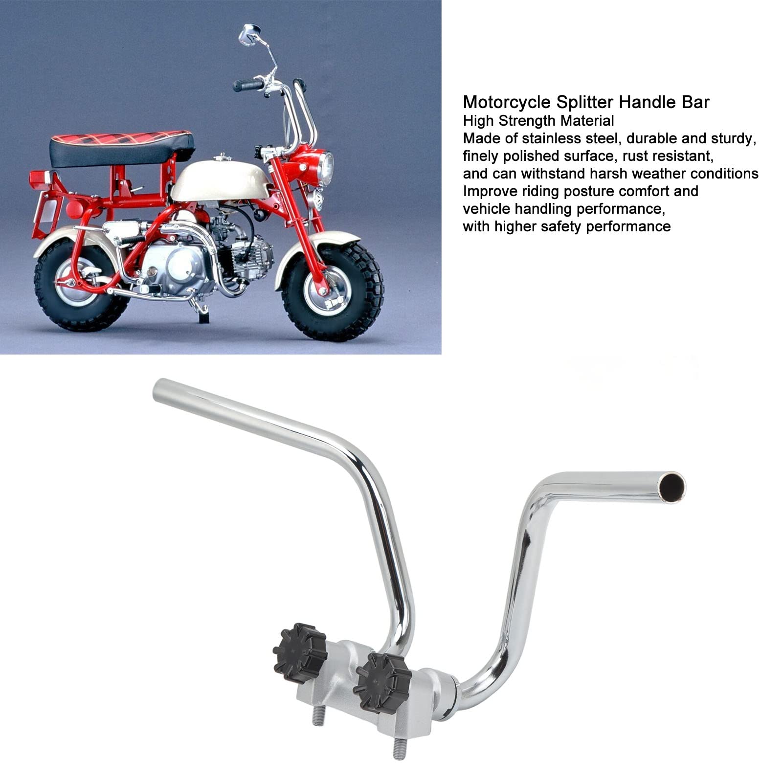 Système de guidon de moto réglable de 22 mm, système de barre de poignée de répartiteur de moto de direction en acier inoxydable pour Z50A Mini Trail CT70 Trail