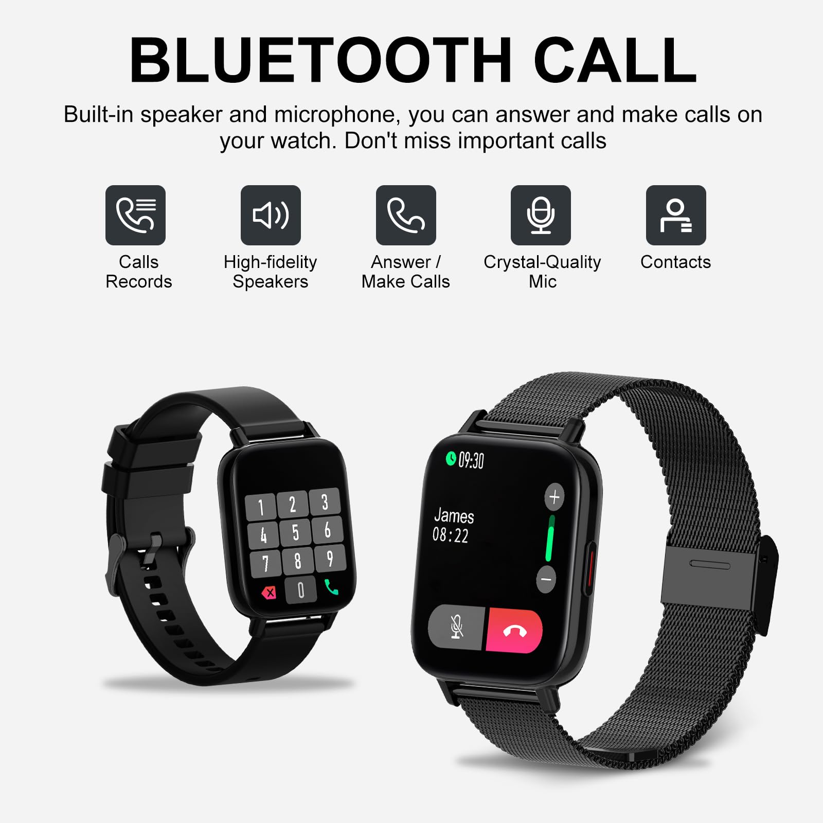 Montre Connectée Femme 1.69" Smartwatch Fréquence Cardiaque Sommeil SpO2 Étanche Podomètre Calories 3 Bracelets iOS Android