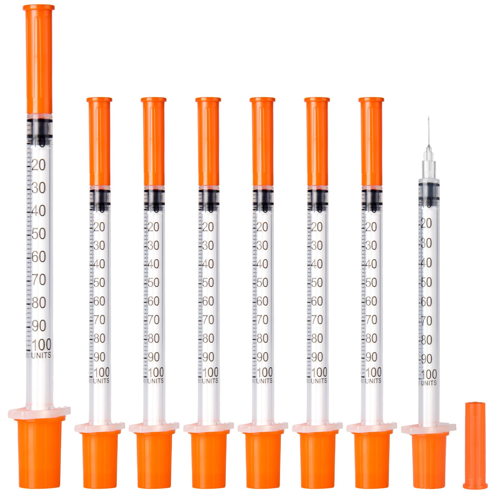 U-100 Syringes, 31G 5/16" (8mm) 1ml/cc Disposable Syringe, 30 PACK