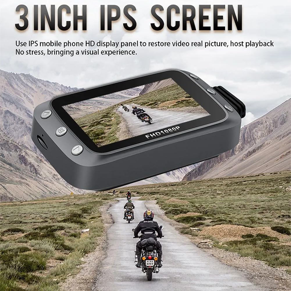 WiFi DVR per Moto Dash Cam 1080P+1080P Full HD Vista Anteriore Posteriore Telecamera per Moto Impermeabile GPS Logger Recorder Box Pezzi di Ricambio di Ricambio (B)