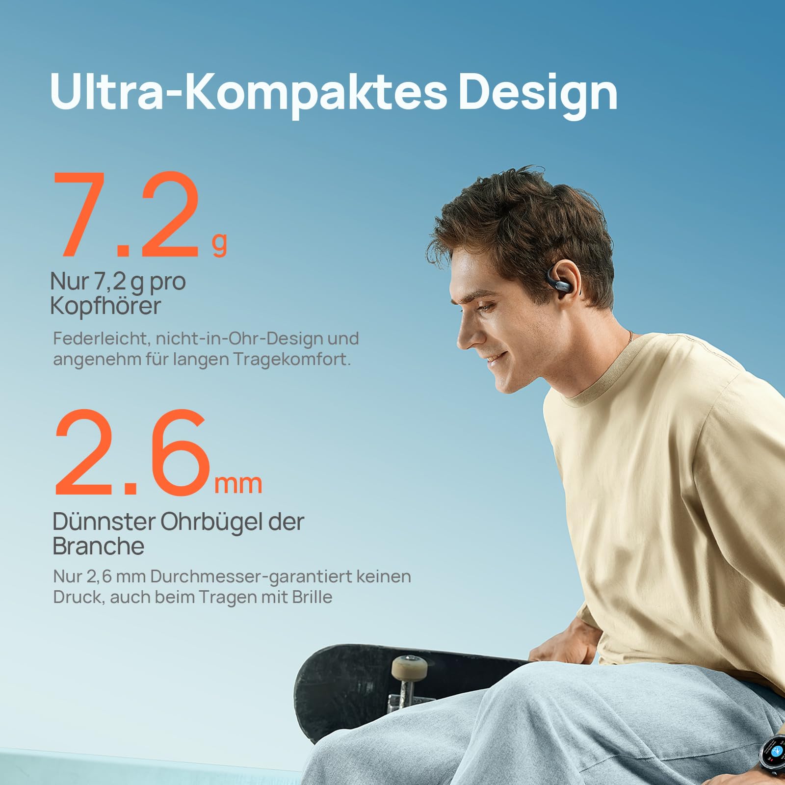 Mibro OpenEar Pro Kopfhörer Bluetooth 5.4, IPX4 Wasserfest | Wireless-Ohrhörer mit Mikrofon Bluetooth Earbuds, 30 Stunden Wiedergabezeit Open-Ear-Kopfhörer, Schnellladung (Schwarz)
