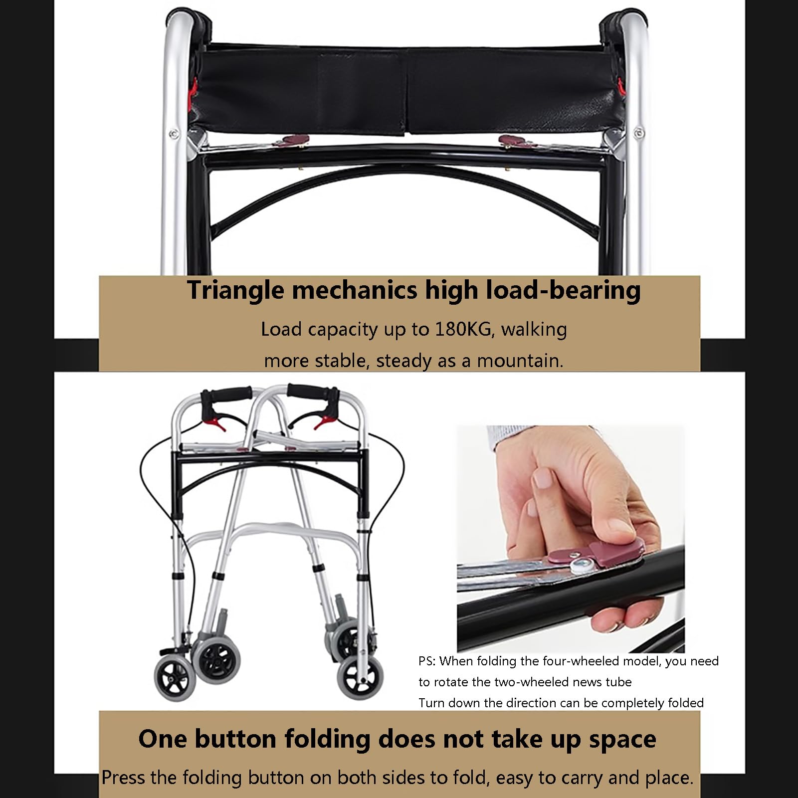 Andadores for personas mayores Andador plegable con asiento