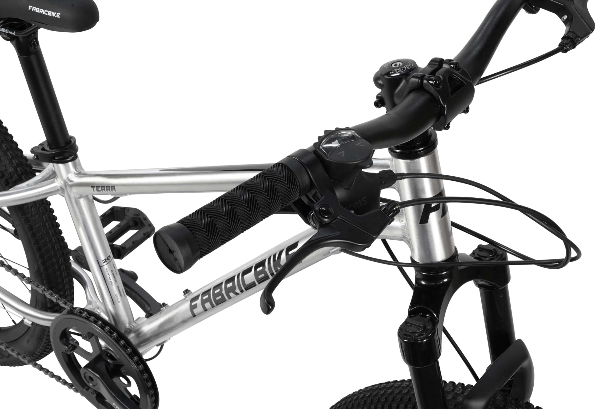 FabricBike Terra - Bicicleta de montaña de Aluminio 24 Pulgadas para niños de 8, 9, 10 y 11 años, Bicicleta MTB, Freno de Disco, Cambio de 7 velocidades, Suspensión Delantera.