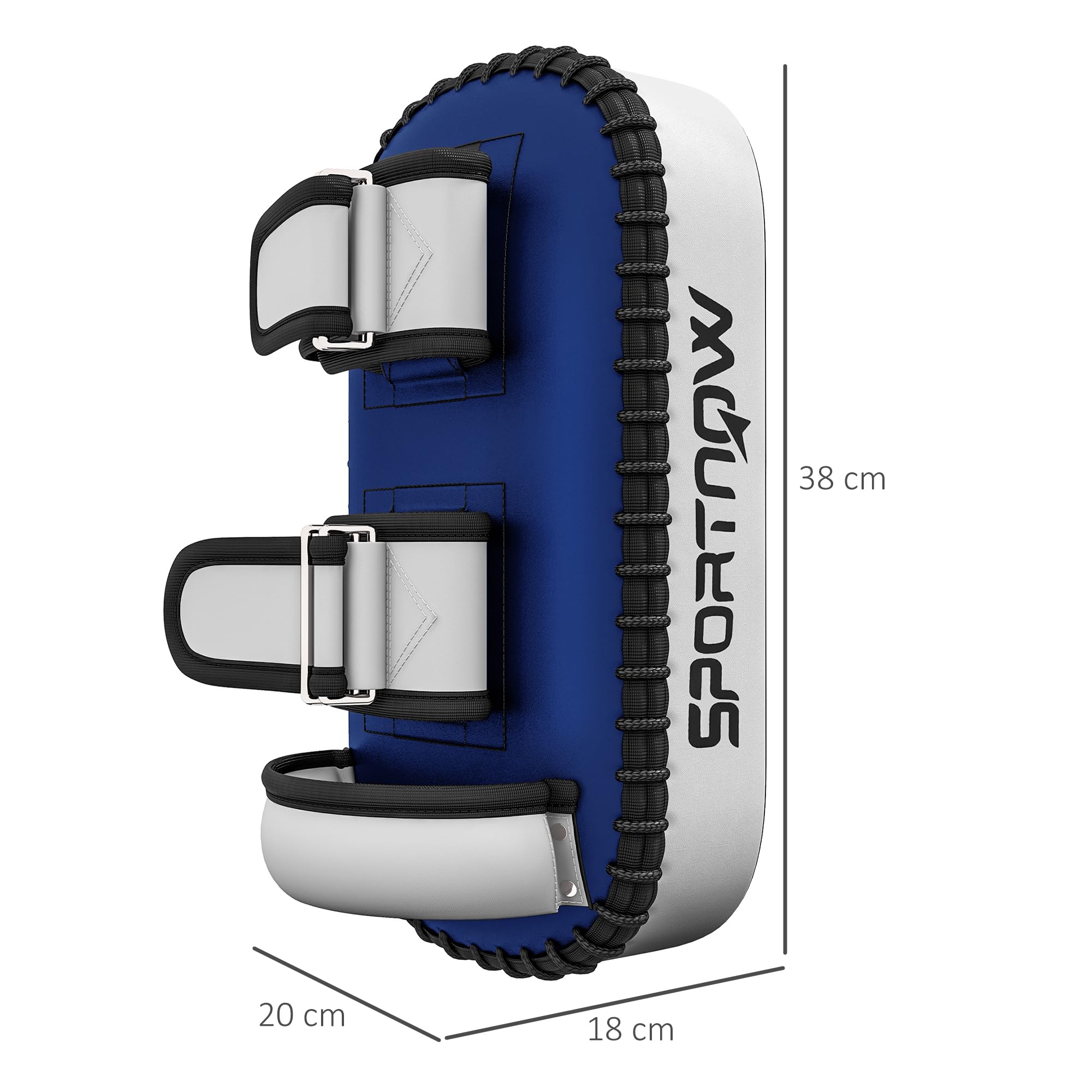 SPORTNOW Colpitore Boxe Imbottito per Braccio, Pao Muay Thai in PU e EPE con Cinghie e Maniglia, 38x20x18 cm