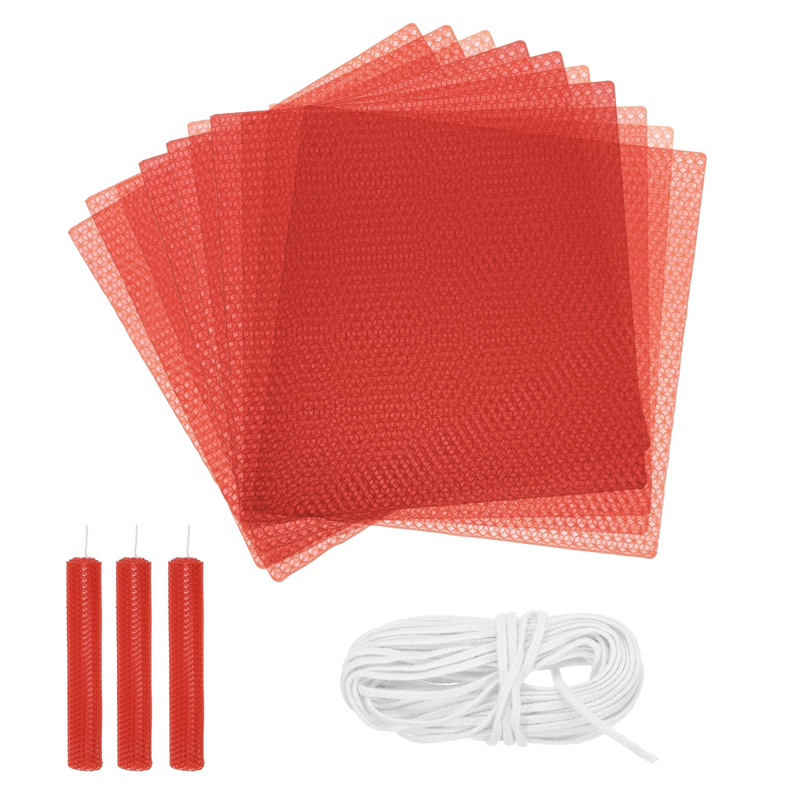 Fabrication bougie cire d'abeille kit rouge anti-gaspillage de mèche