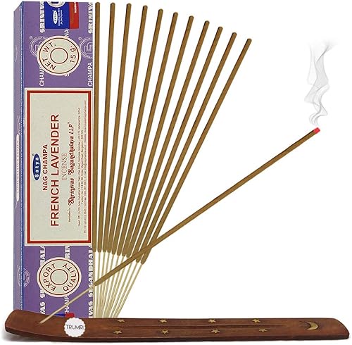 Vista 136 de Satya Sai Baba Nag Champa - Varitas de incienso de 0.53 oz y soporte - Paquete de 6 (aproximadamente 90 varillas)