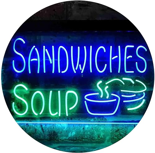 Miniatura 9 de ADVPRO Sandwiches Soup Café - Letrero de neón LED de doble color, rojo y amarillo, 24 x 16 pulgadas st6s64-i3838-ry