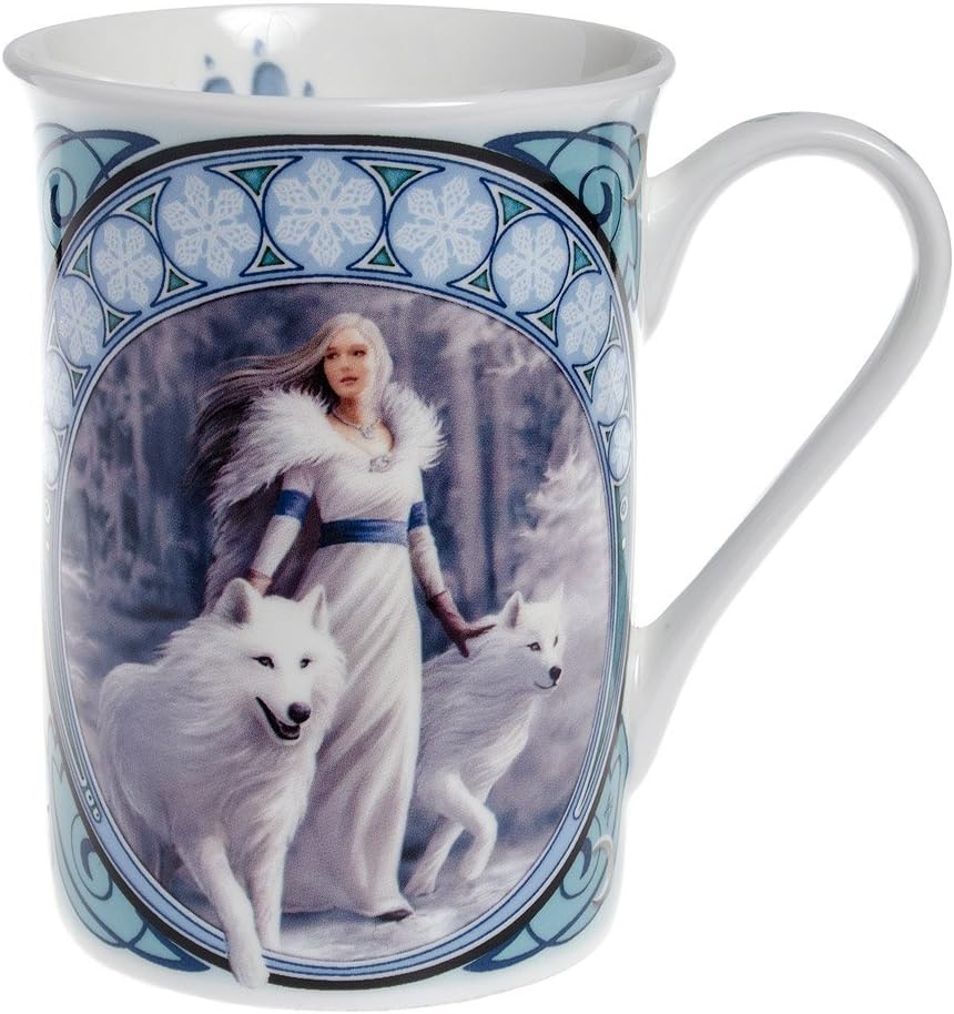 Winter Guardians White Wolf Art Mug By Anne Stokes
