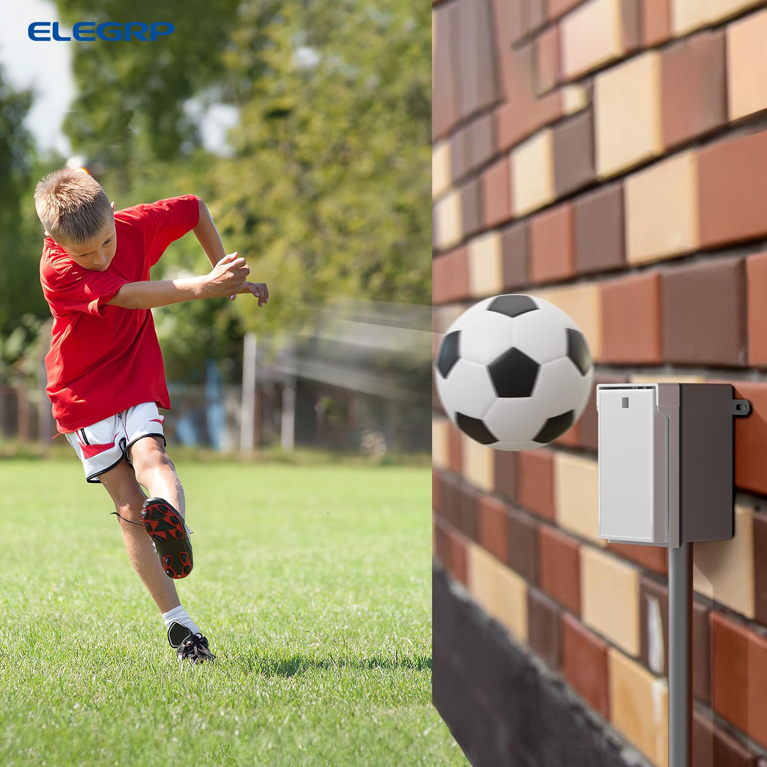 ELEGRP GFCI Outlet 15 Amp, WR, kit de caja eléctrica con placa de pared resistente a la intemperie, blanco, 1 paquete