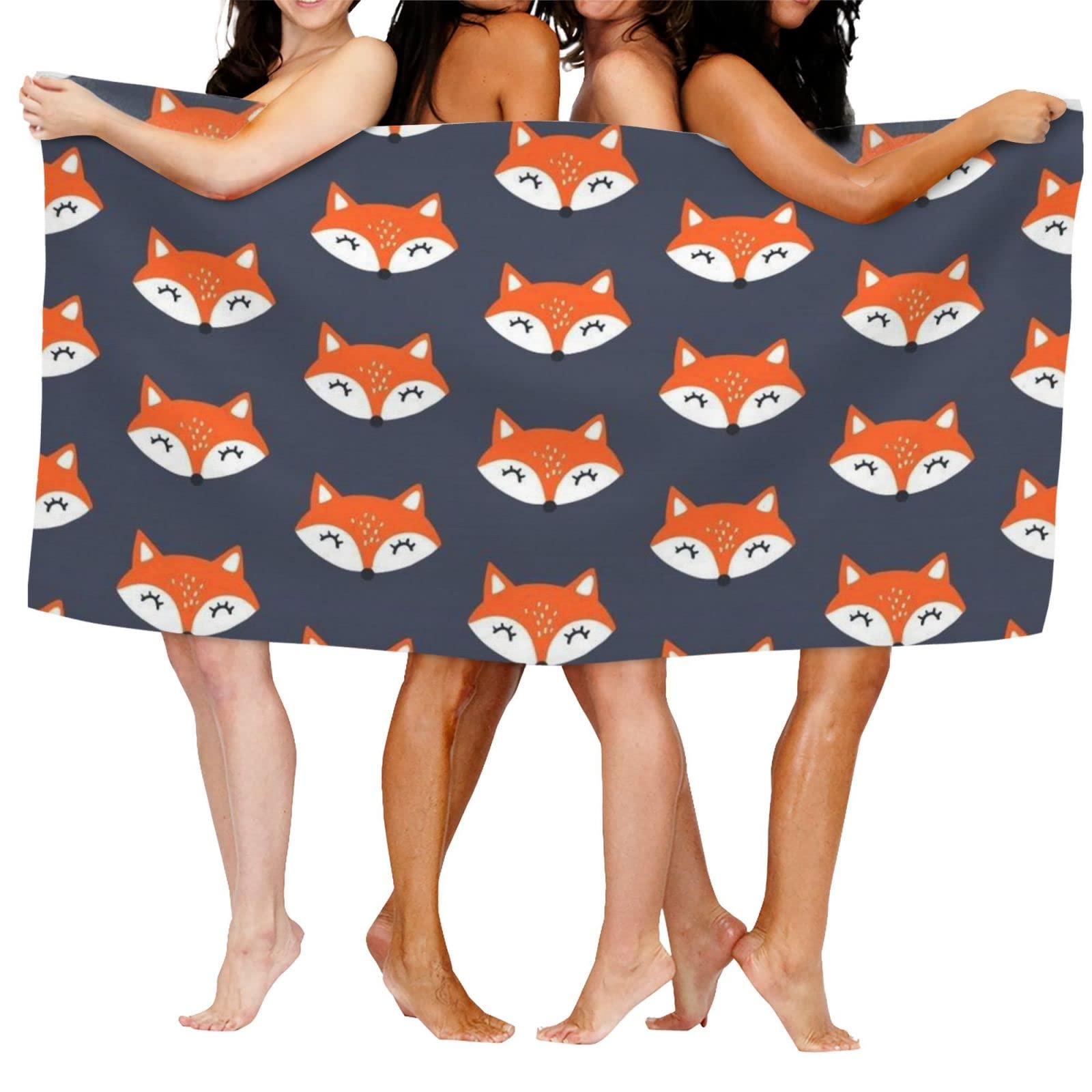 AFHYZY Fox Microfiber Beach Towels for Adults Sand Free Travel Towel Large Fast Drying Lightweight Oversized Bath Towels Absorbent Gym Shower Towels1