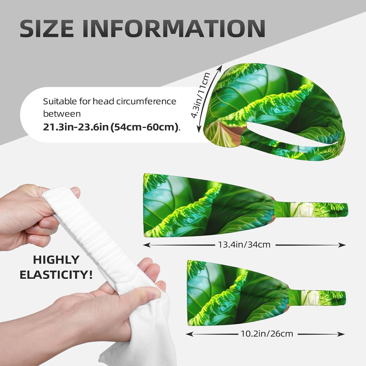 Bright Cabbage Print Ultra-Soft Elastic Headband Sports Running Gym Outdoor Activities Gifts Headwear