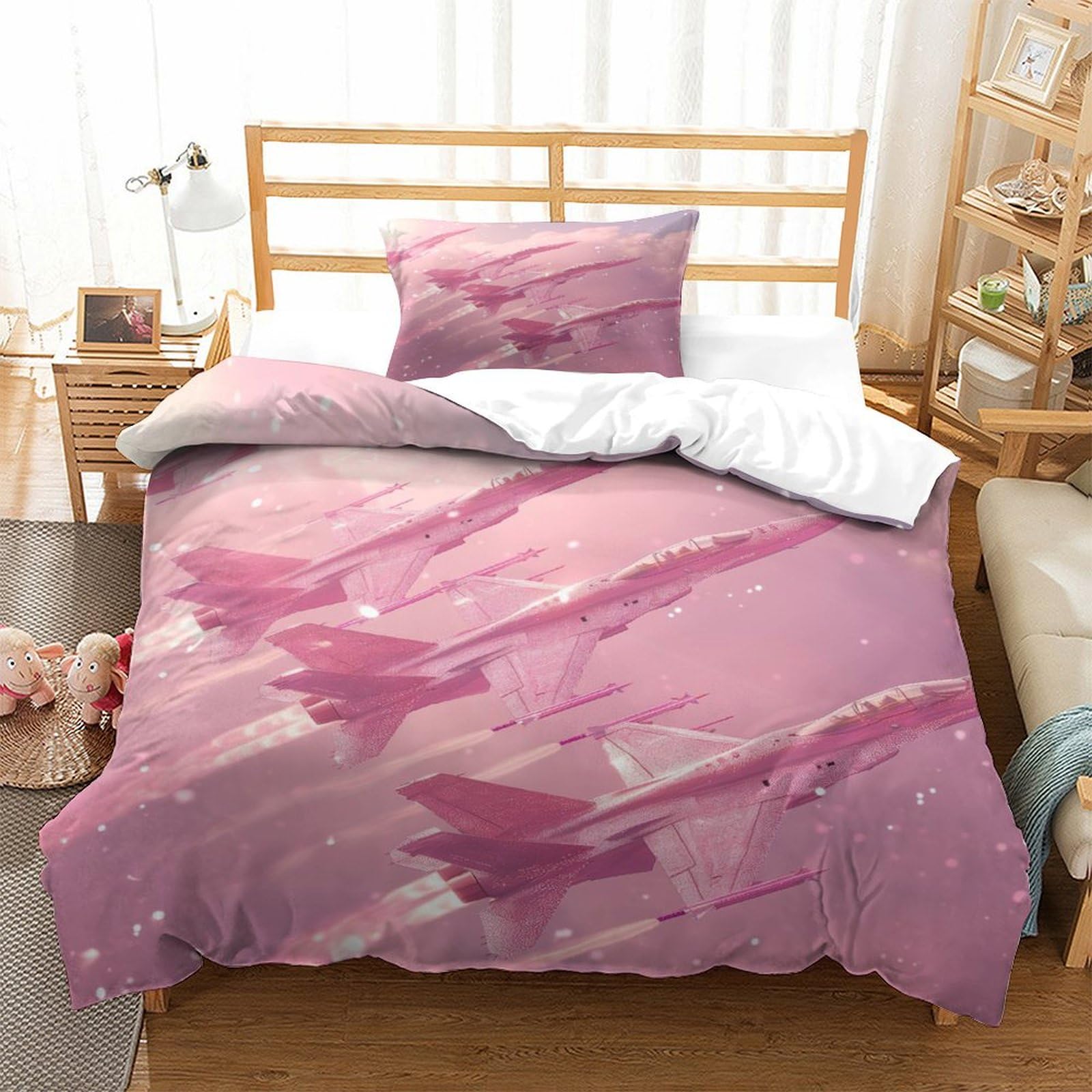 P1S9U7W5Y Abstract Purple 3D Printed Duvet Cover Set 3pcs Microfiber Artistic Bedding Set Single（135x200cm）