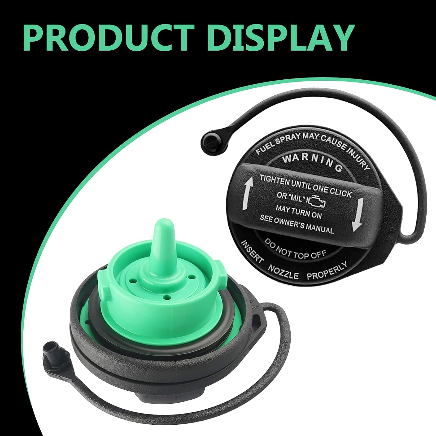 1 PC Car Sealed Fuel Cap, OEM #8K0201550N, 3C0201550N, 3C8201550E, A5A4Q5CC Accessories, Compatible with 2006-2010 VW Passat, 2009-2017 VW CC, 2007-2016 VW Eos, 2009-2017 VW Tiguan (Black)