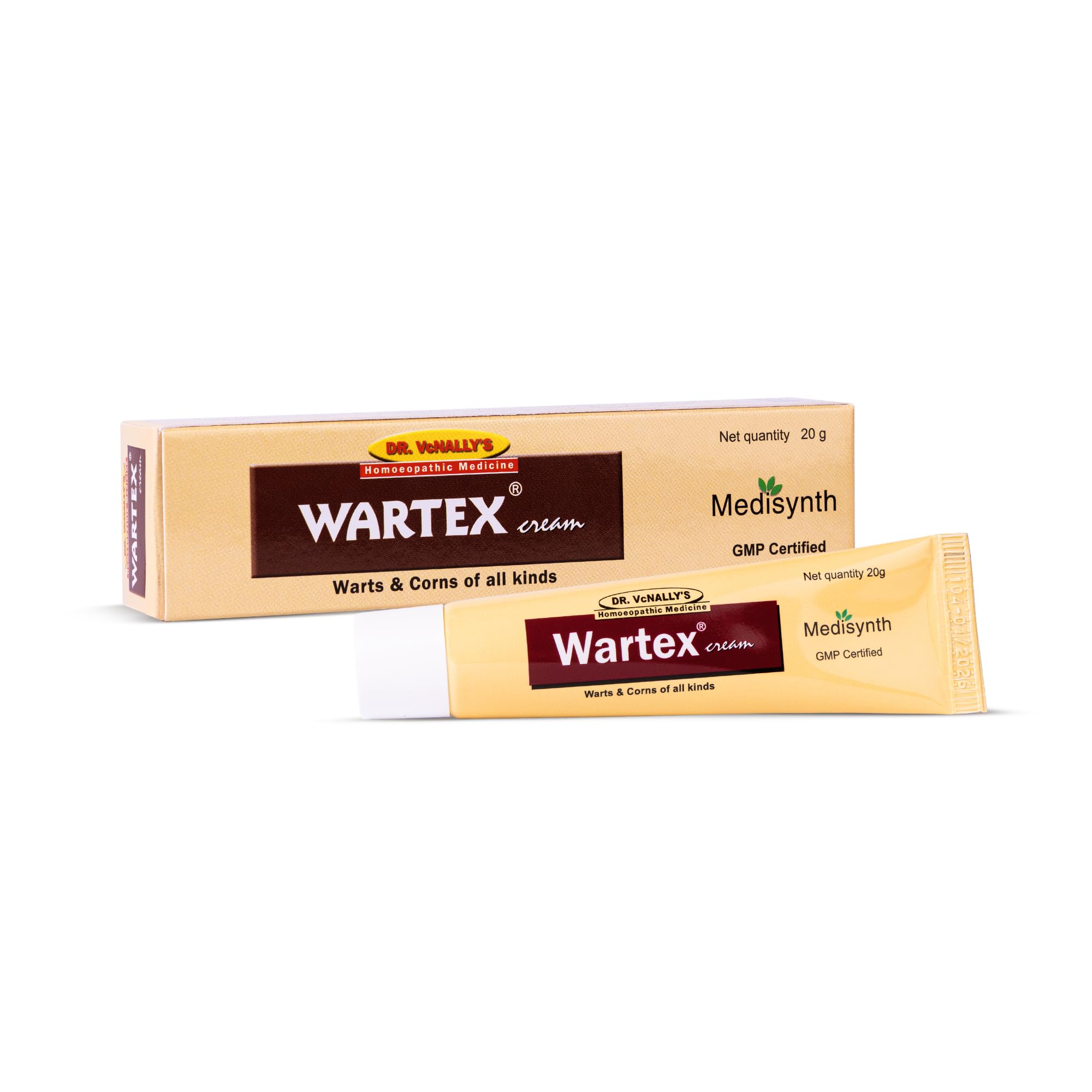 MEDISYNTH Wartex cream (20gm) Pack of 1 | Effective Homoeopathic Treatment for Warts & Corns | Batch No. 97 | Expiry - June 2030