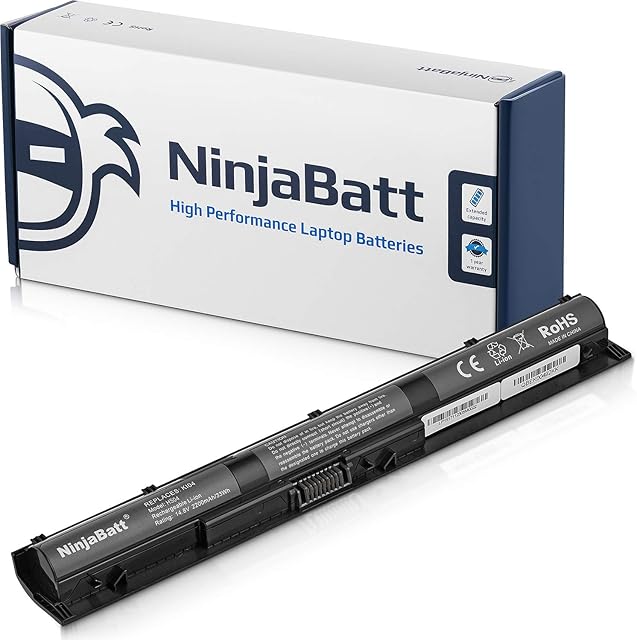 NinjaBatt Battery for HP 800049-001 K104 800050-001 KI04 800010-421 800009-421 15-AB150SA HSTNN-DB6T AB254SA HSTNN-LB6S AB271SA 800049-005 - High Performance [4 Cells/2200mAh/33Wh]