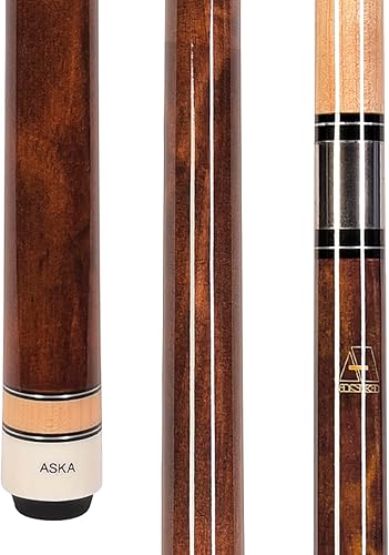 ASKA L3 - Taco de piscina sin envoltura, arce canadiense Hard Rock de 58 pulgadas, punta dura de 0.512 in, junta de acero inoxidable de 516 x 18