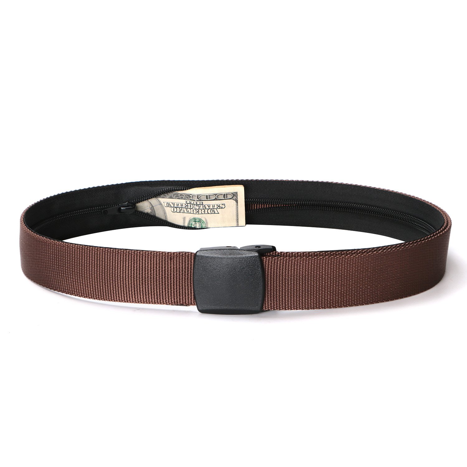 SUOSDEY Travel Money Belt, Nylon Hidden Money Pocket Belt with Plastic Buckle