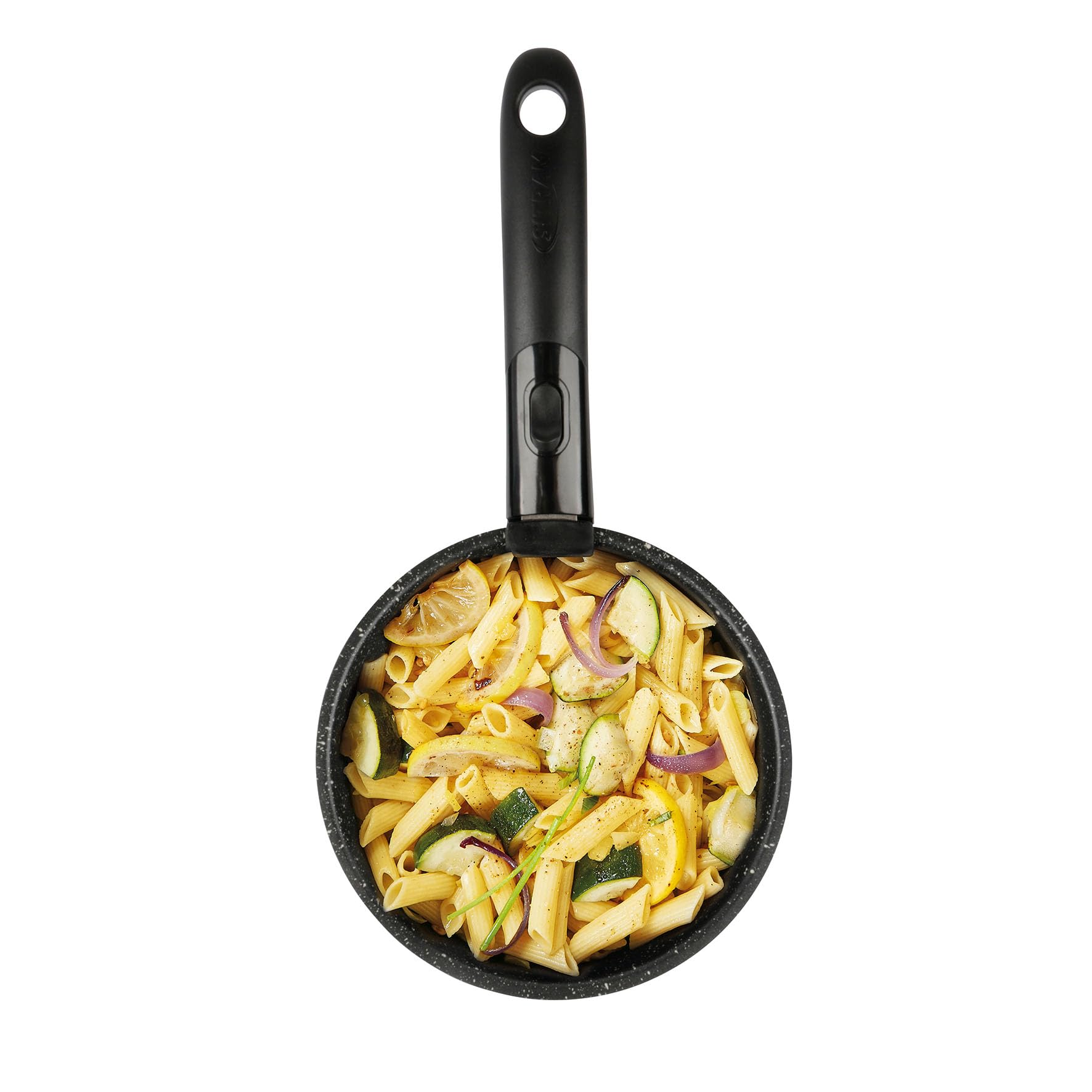 Sitram 713493 Lot de 3 Casseroles Aluminium pressé Ø 16/18/20 cm - Revêtement intérieur anti-adhésif sans PFOA - Intérieur effet Pierre - manche amovible SITRAMOVIBLE - Tout feux dont induction
