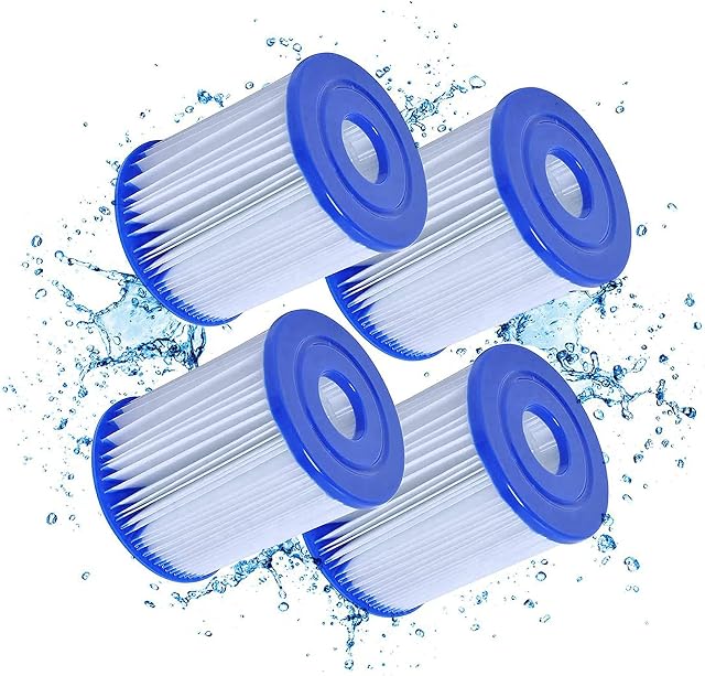 Mscomft For Bestway Size I Filter Cartridge for Pools, for Bestway Swimming Pool Easy Set Filter Cartridge Replacement (4 PCS)