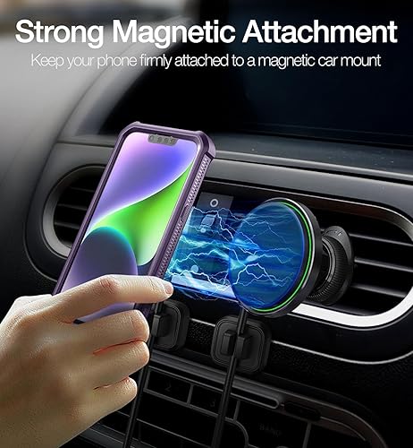 Miniatura 7 de Dexnor Funda magnética para iPhone 14 y iPhone 13, compatible con MagSafe, protector de pantalla y soporte integrados cuerpo completo, a prueba de