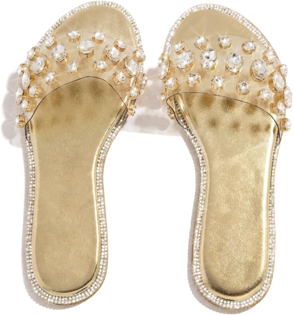 Liliana Women's Cute and Comfortable Rhinestone Flat Slides