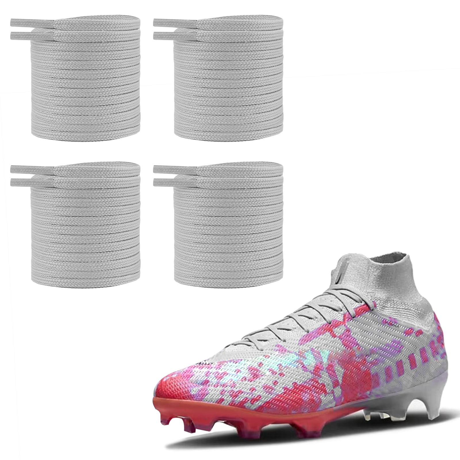 UamGlsob 2 Pairs Soccer Cleats Shoe Laces for Nike Mercurial Shoe, 5/32"(4mm) Thin Shoelaces Replacement for Football Sneaker