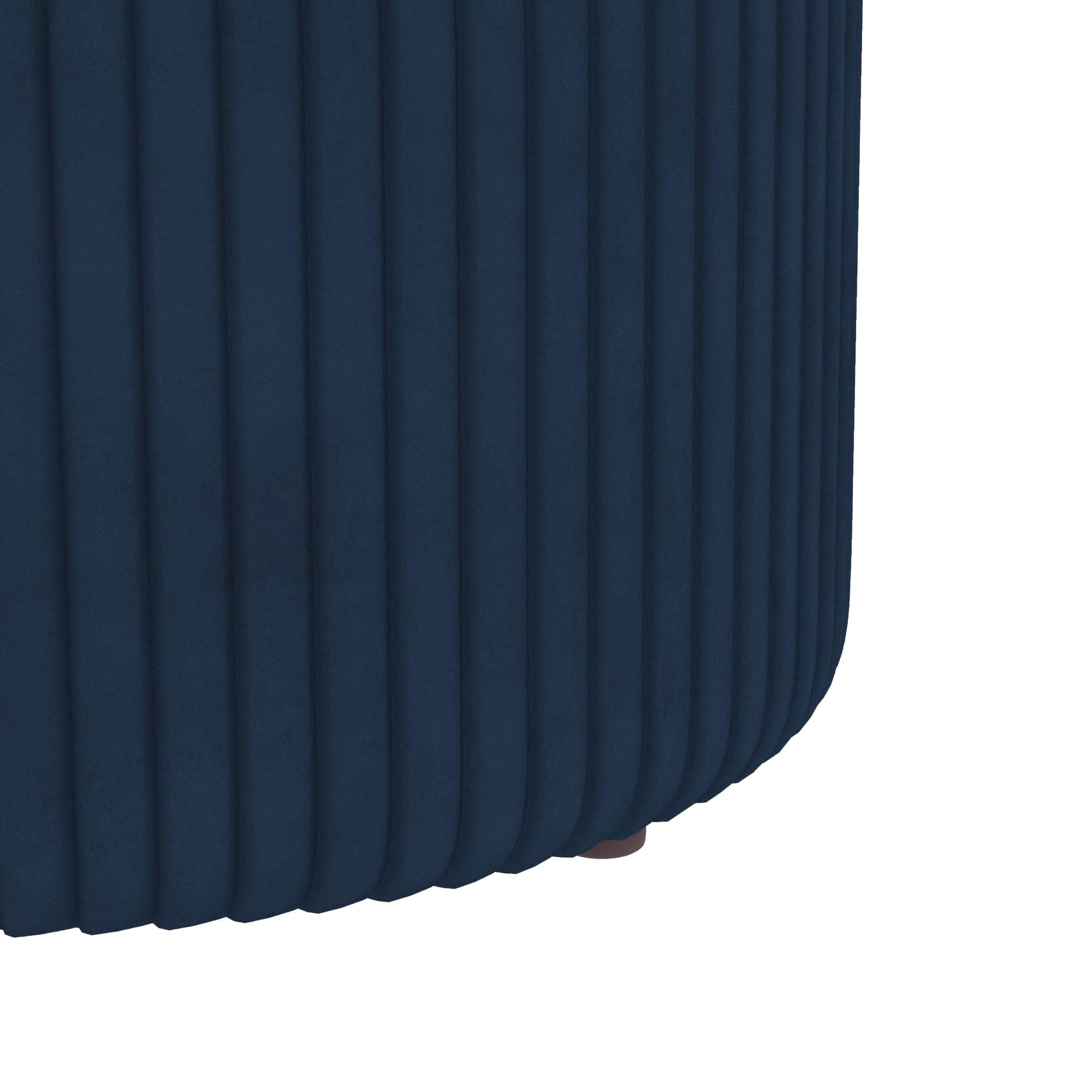 HOMCOM Pouf Sgabello Poggiapiedi Cassapanca 36x36x44cm Blu Scuro | Velluto a coste, design moderno, per soggiorno, camera da letto