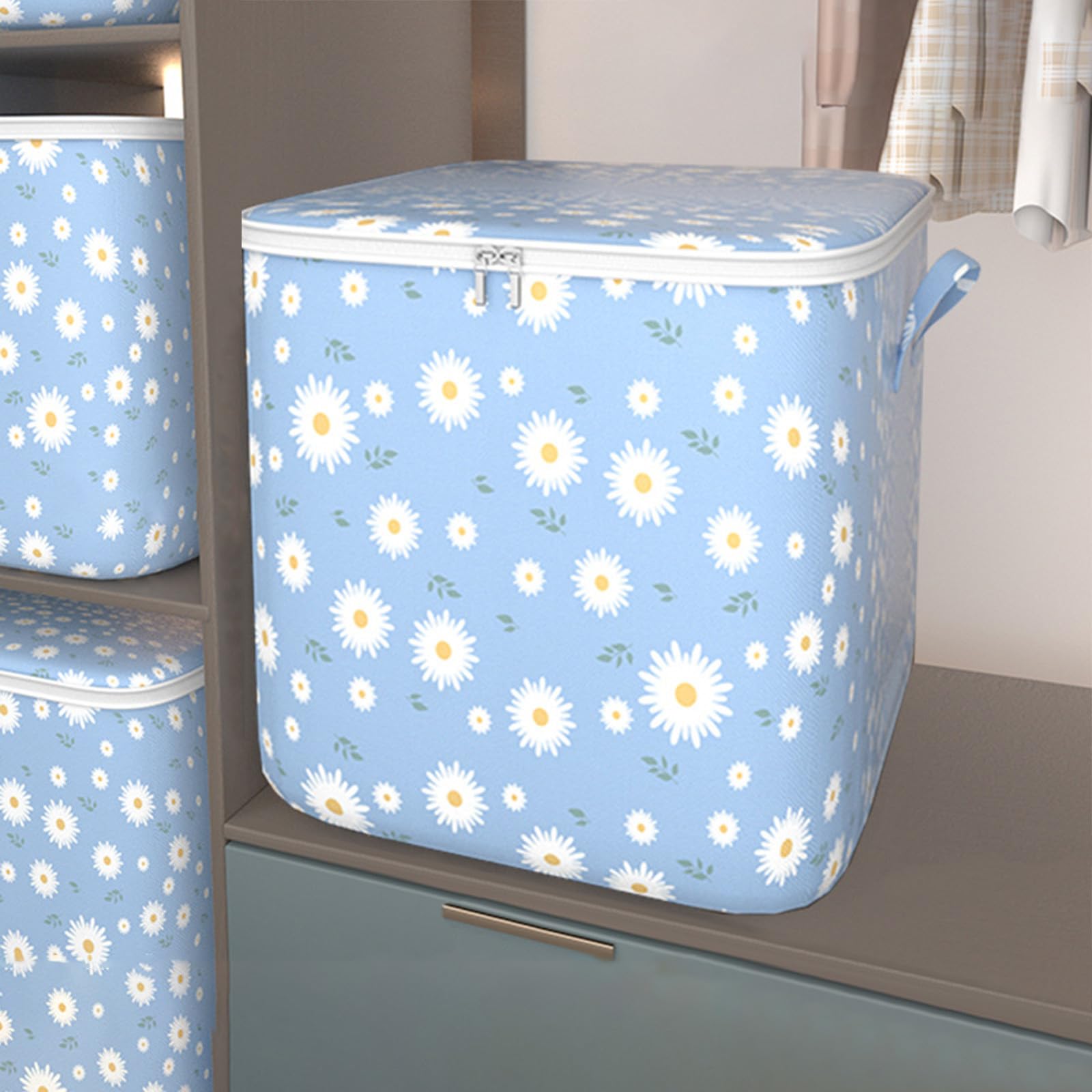 Ke1CloClothes Storage Bag, Foldable Quilt Storage Bag Zipper Storage Containers, Non-woven Storage Bin for Clothes/Quilts/Toys