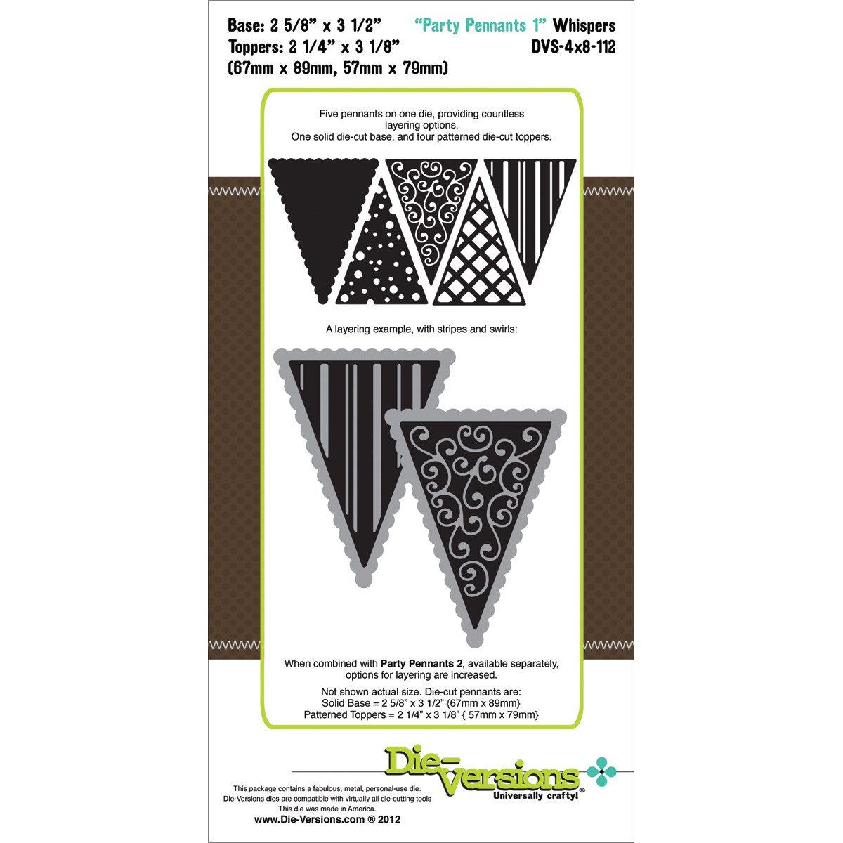 Whispers Die-Versions Party Pennants 1 Die, Black