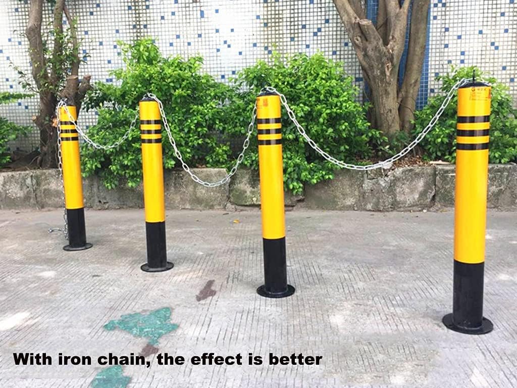 CukUJH Parking Guardrails 2pcs Safety Barrier for Driveways Parking Bollards Barrier Car Security Metal Parking Barrier