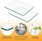 EVENLIVE®Tempered Glass Cutting Board pour la cuisine,2 Paquet de 16 x 12" Safe Hygienic Glass Worktop Savers,Coffret de rangement pour comptoir de cuisine, résistant aux éclaboussures, résistant à la chaleur, facile à nettoyer