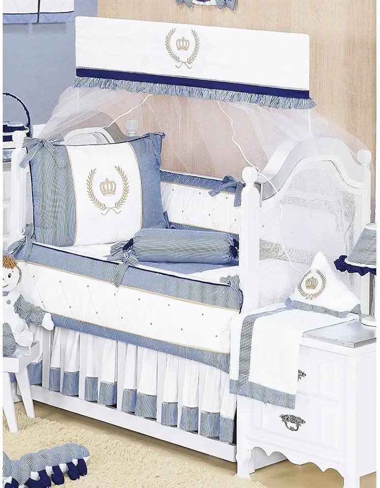 Kit De Berço Majestade 09 Peças Marinho