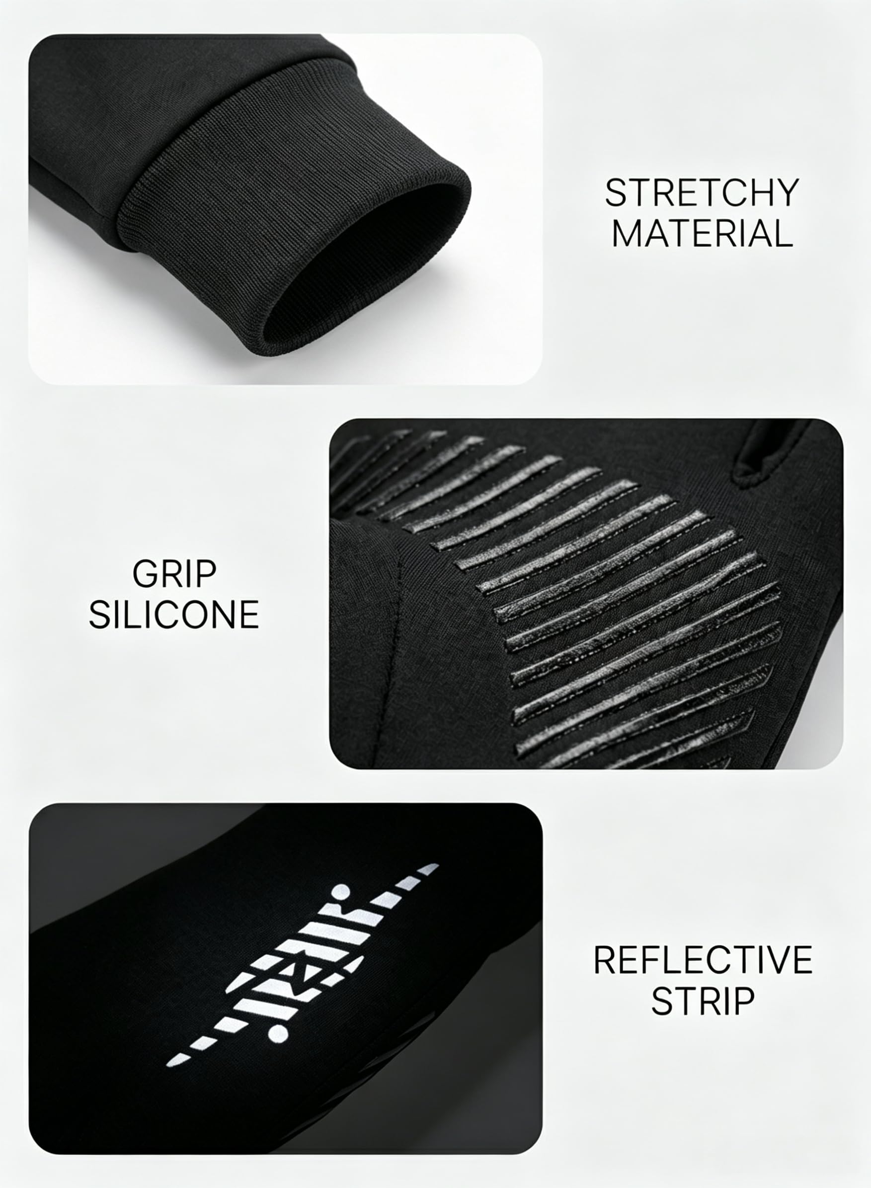 Guantes de ciclismo para hombre y mujer: guantes térmicos resistentes al viento con dedos para pantalla táctil, guantes de invierno unisex con forro cálido para clima frío, antideslizantes,