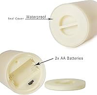 Vista 8 de Juego de 2 velas LED sin llama, impermeables, funcionan con pilas, con control remoto, de plástico, decorativas, para decoración del hogar, jardín