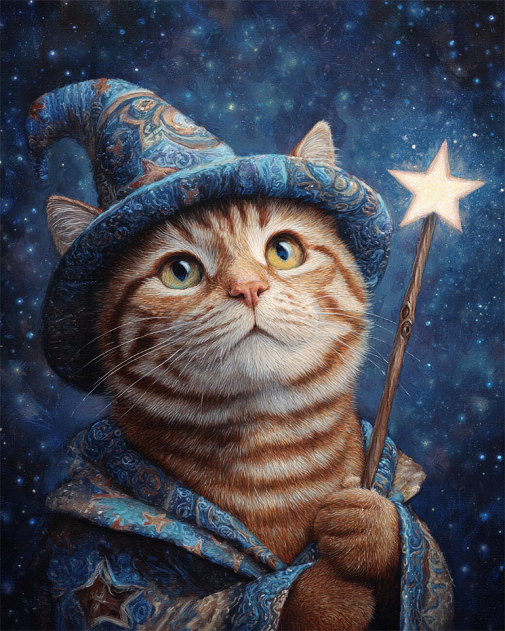 AYAOYANGGO Animal DIY Embroidery Beads Set Cats and The Stars Needlepoint Handcraft Kit DIY Beaded Painting 3D Tapestry Bead Cross Stitch Set 40x50cm
