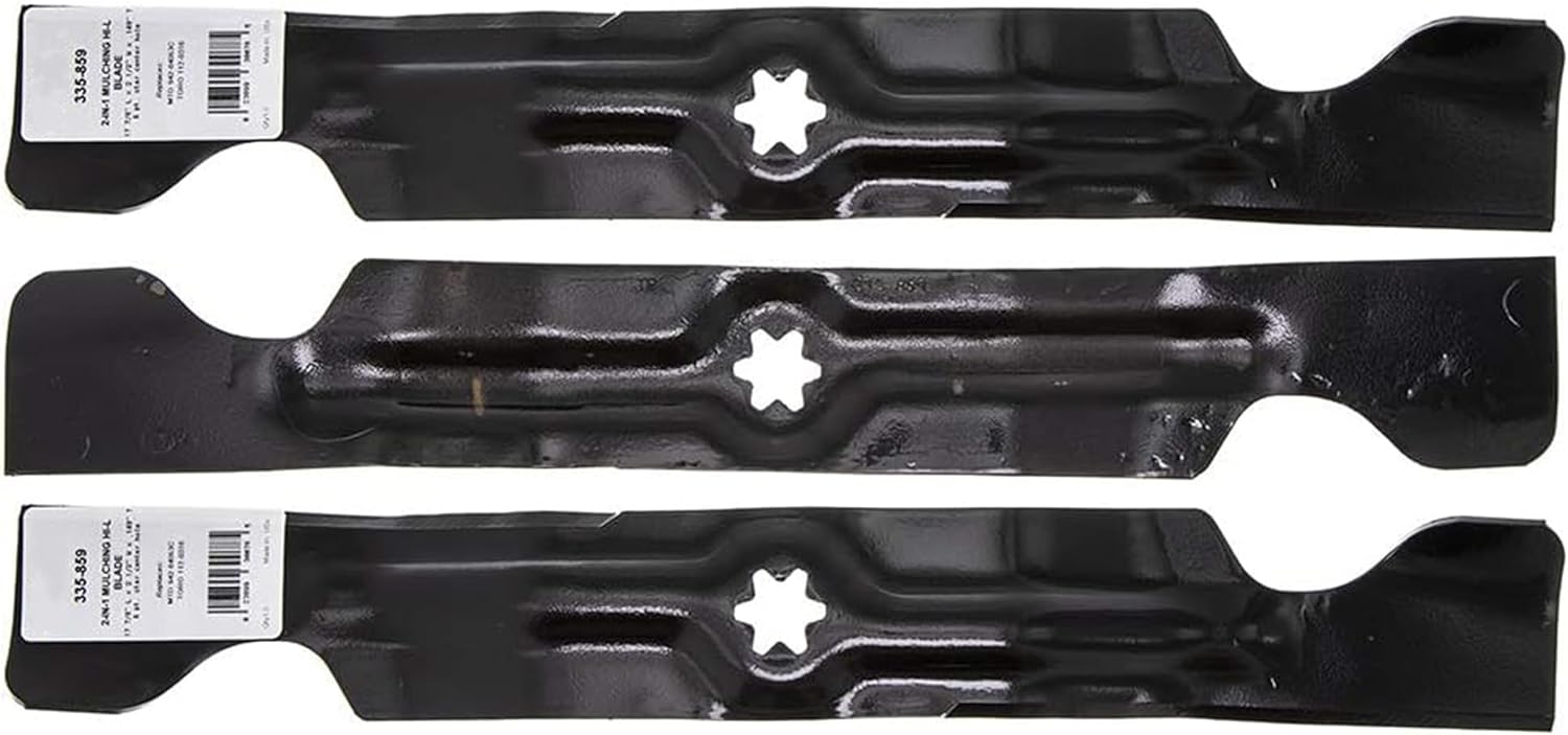 Lawn Mower Blade Set of 3 for 50" Cut Blades for Cub Cadet 742-04053, 742-04053a, 942-04053, 942-04053a...
