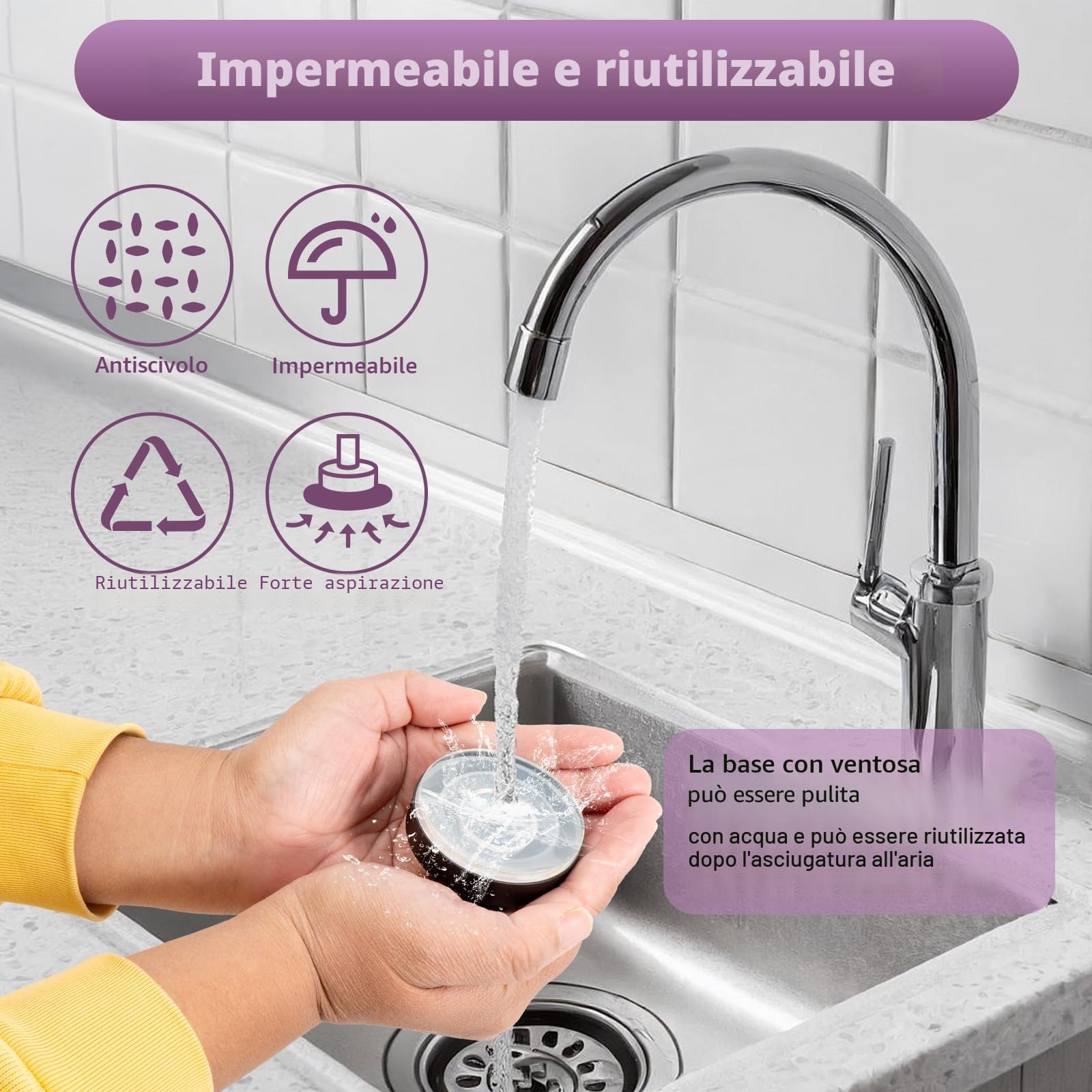 Luxoraiovav 2 Ganci a Ventosa in Acciaio Inox, Rimovibile Senza Foratura, Gancio a Ventosa Bagno, Gancio per Accappatoio Asciugamani, per Cucina, Bagno, Finestra Liscia, Vetro, Ufficio (Nero)