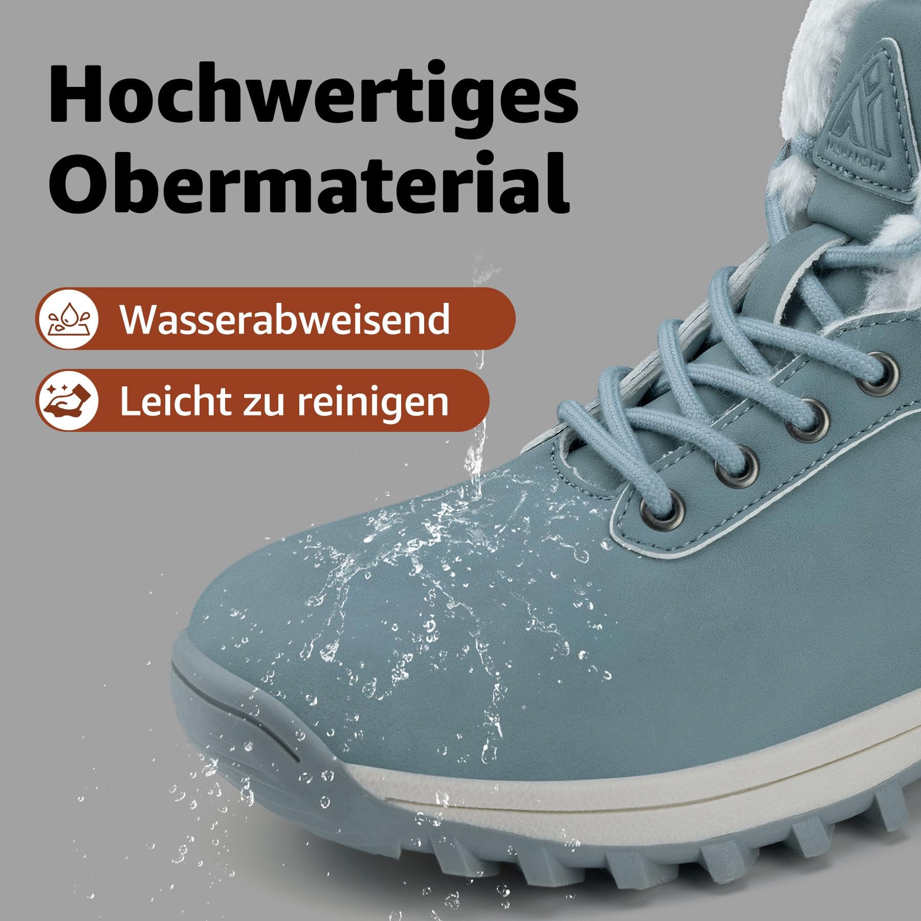 Mishansha Uomo Scarpe Invernali Donna Stivali da Neve Calda Impermeabili Outdoor Sneakers da Trekking Taglia 36-48 EU