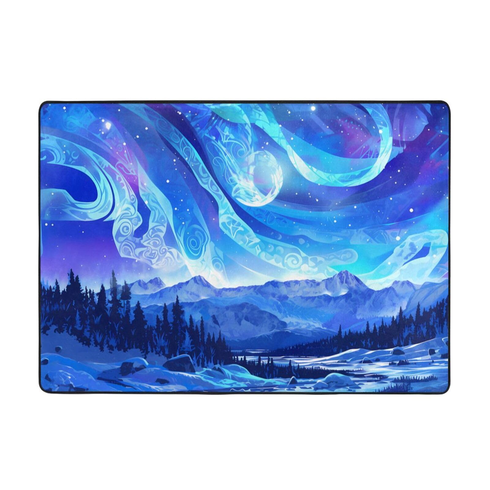 Tapis de sol aurores boréales apaisant pour chambre