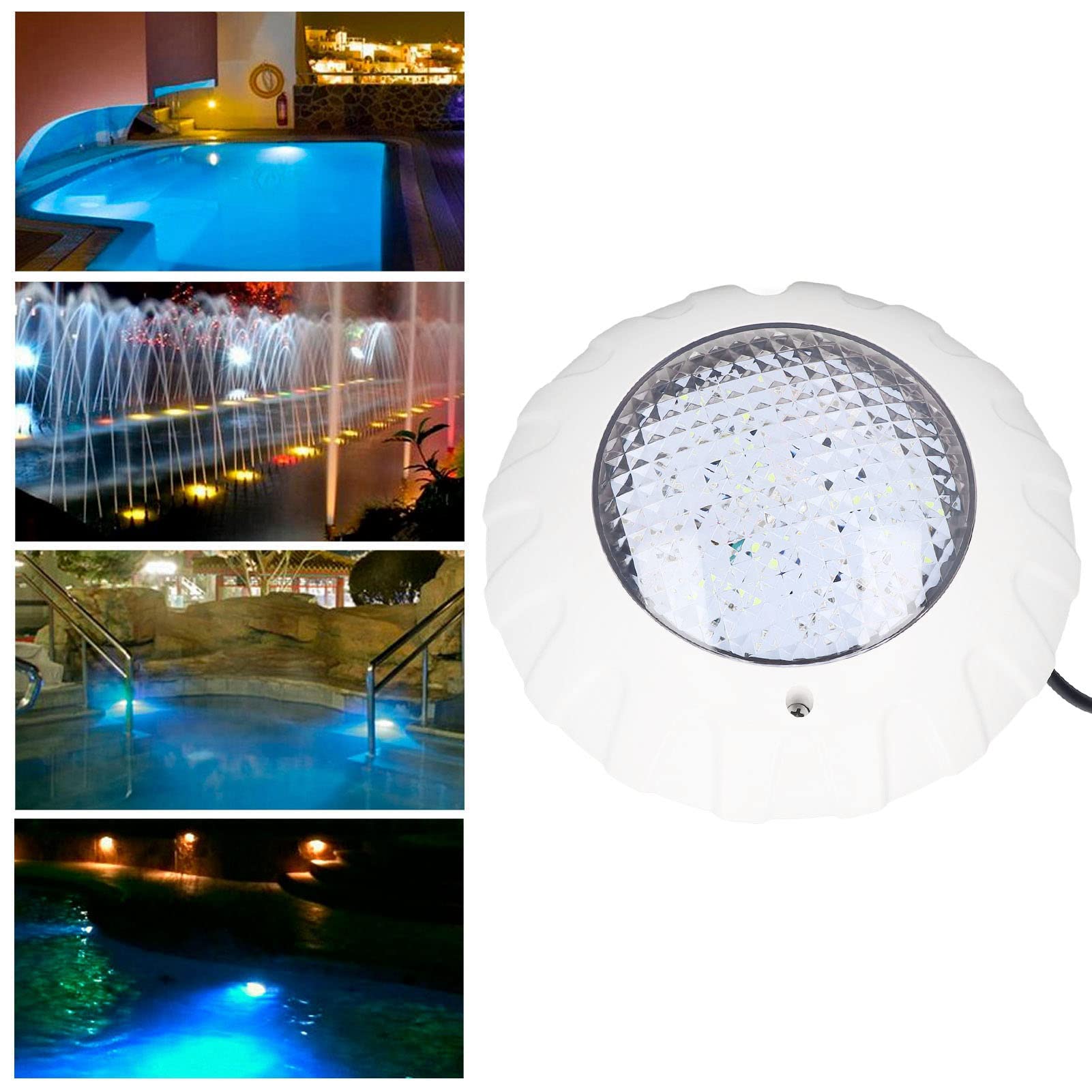 VBESTLIFE LED-Poolbeleuchtung, DC12V/38W Unterwasser-Poolbeleuchtung mit Fernbedienung, Wasserdichte RGB-Farb-Unterwasserbeleuchtung, Energiesparend, für Pool, Teich, Spa,