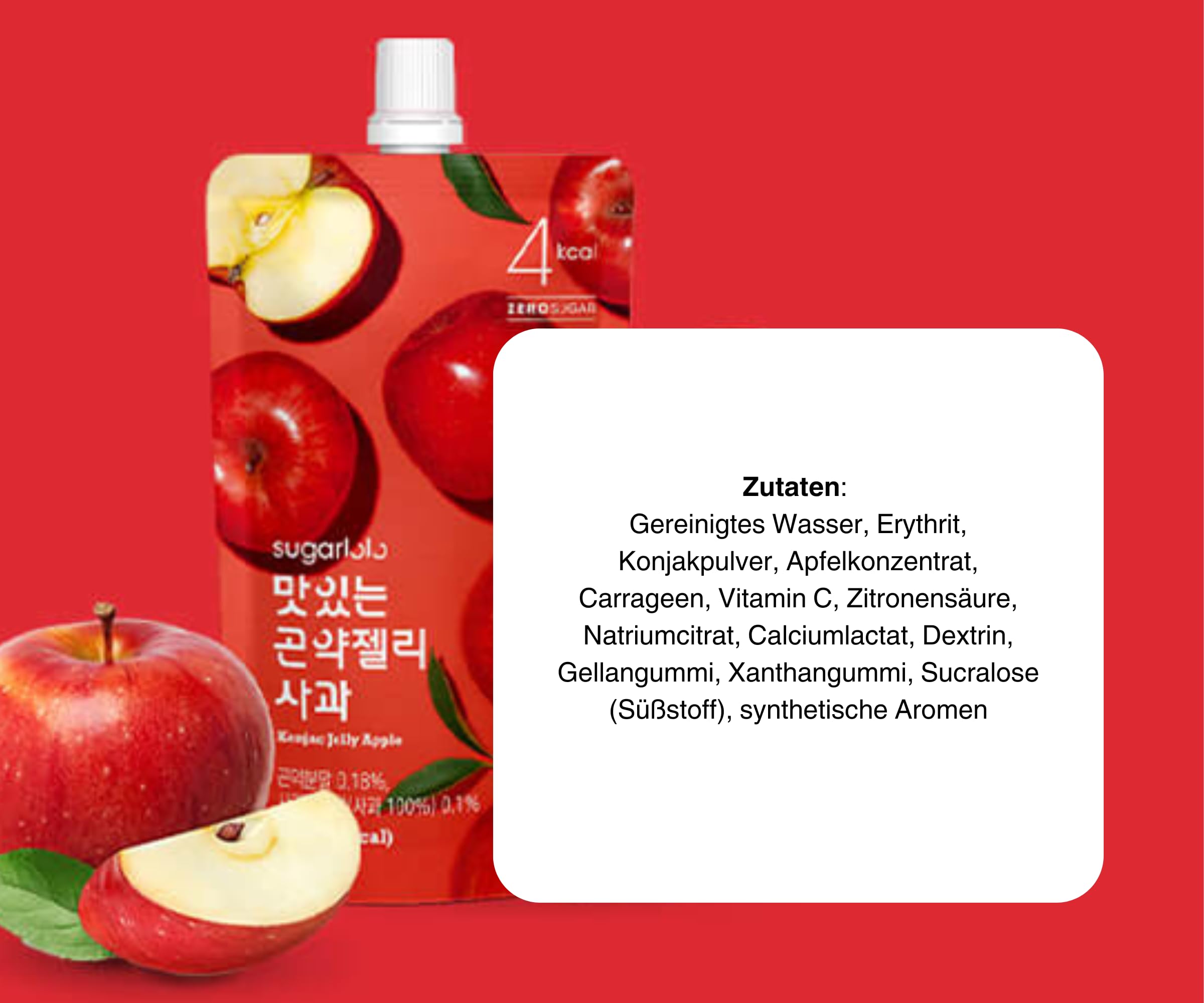 Intake Sugarlolo Konjac Getränk 150gx10 Apfel | Kalorienarmes, Zuckerfreies Fruchtgelee | Ideal für Diabetiker & Gesundheitsbewusste |Fruchtgeschmack | Sättigend & Lecker