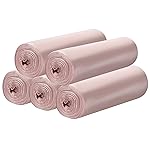 5 Rolls Small Trash Garbage Bags, 4 Gallon Strong Thin Material Disposable Kitchen Garbage Bags, Durable Plastic Trash Bags for Office Home Bedroom Garden Waste Bin, 100 Counts (Pink)