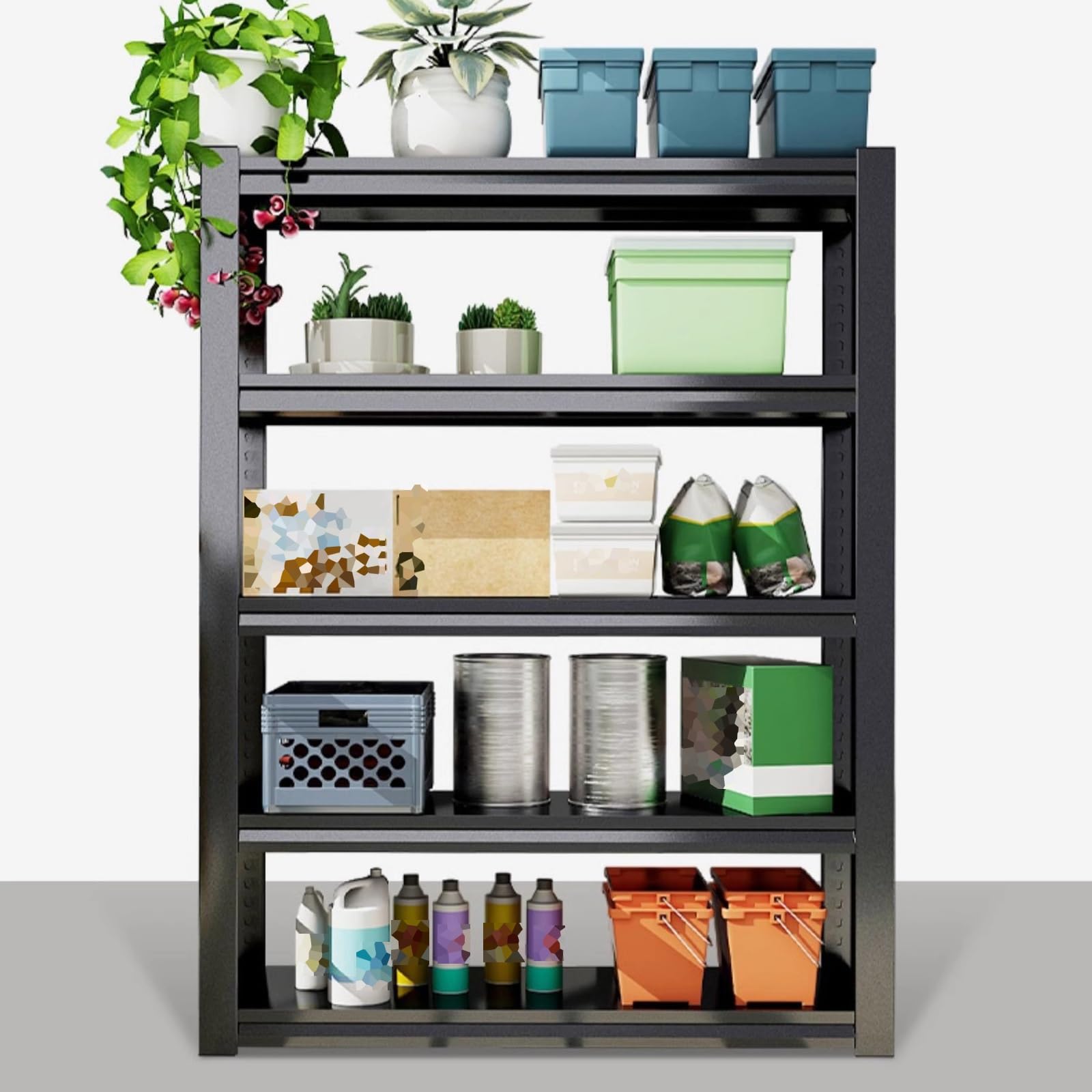 Scaffali in metallo resistenti regolabili a 4 ripiani, altezza 118 cm/138 cm, per casa, ufficio, dispensa, officina, scaffalatura industriale (70 x 30 x 118 cm)