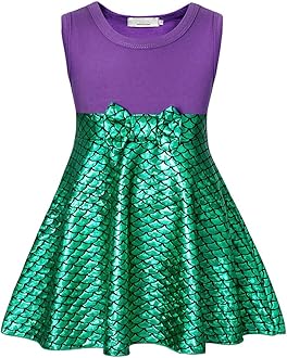 AmzBarley Little Mermaid Dress for Toddler Girls Sequin Princess Ariel Costume for Birthday Party Halloween Christmas Cosplay Outfits Clothes