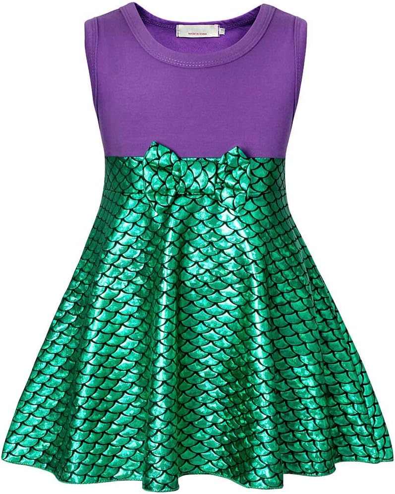 AmzBarley Little Mermaid Dress for Toddler Girls Sequin Princess Ariel Costume for Birthday Party Halloween Christmas Cosplay Outfits Clothes